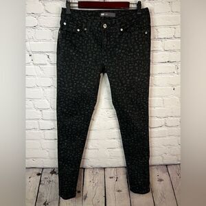 Levi's Legging Fit Skinny Mid Rise Jeans Black Grey Symbols Woman's‎ size 31x30